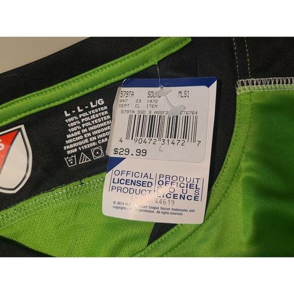 NWT Seattle Sounders FC futbol club soccer green short sleeve shirt - large - Picture 4 of 4